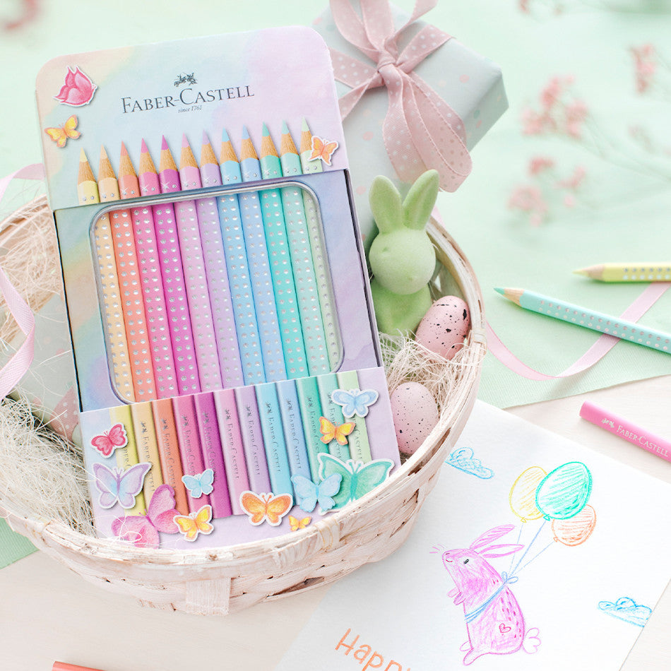 Faber-Castell Colour Pencil Sparkle Tin of 12 by Faber-Castell at Cult Pens