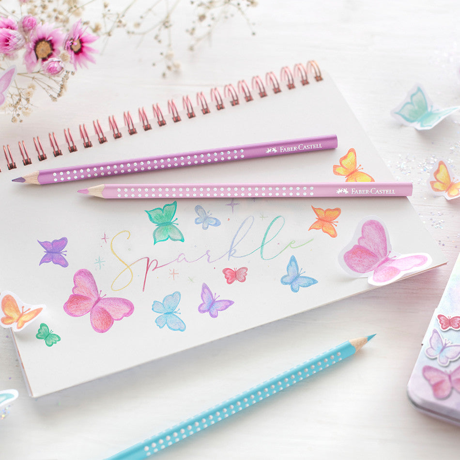 Faber-Castell Colour Pencil Sparkle Tin of 12 by Faber-Castell at Cult Pens