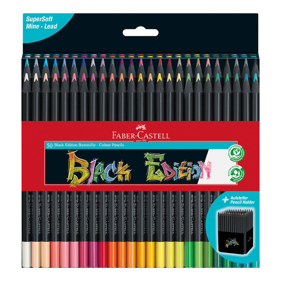 Faber-Castell Colour Pencil Black Edition Set of 50 by Faber-Castell at Cult Pens