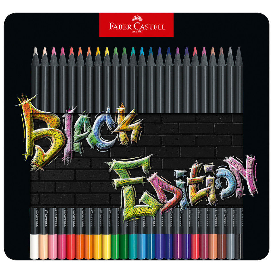 Faber-Castell Colour Pencils Black Edition Tin of 24 by Faber-Castell at Cult Pens