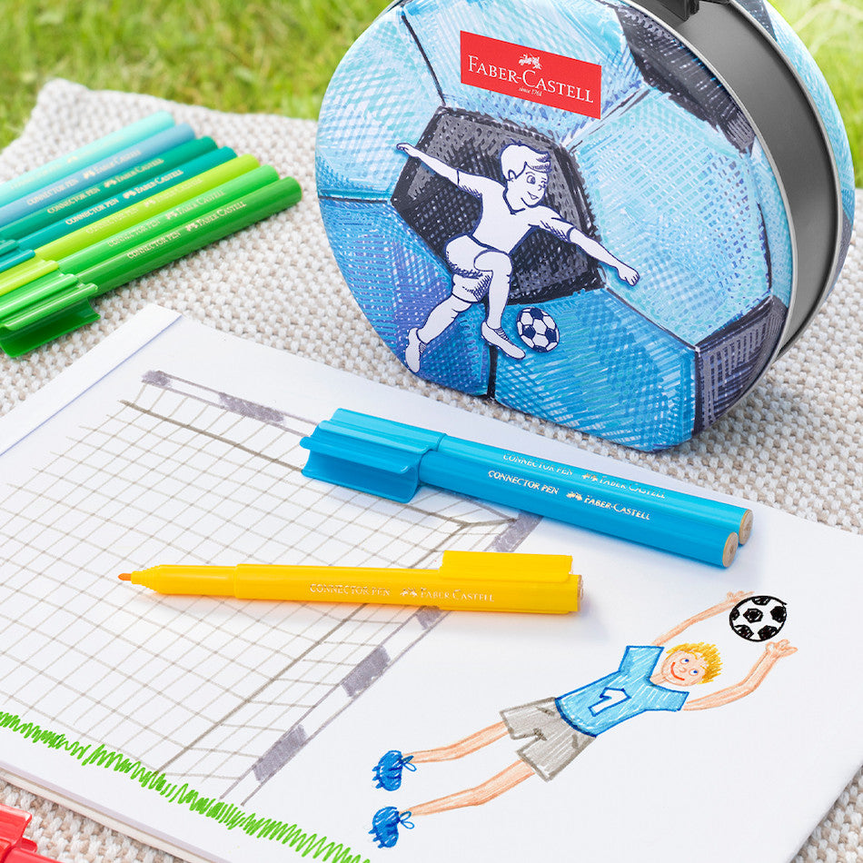 Faber-Castell Connector Pen Soccer Suitcase of 33 by Faber-Castell at Cult Pens
