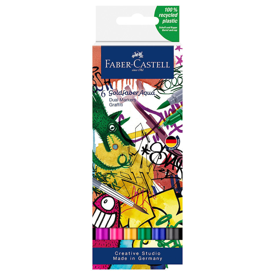 Faber-Castell Goldfaber Aqua Dual Marker Wallet of 6 Graffiti by Faber-Castell at Cult Pens