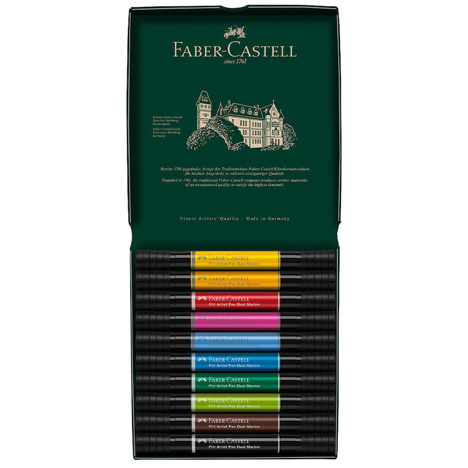 Faber-Castell Pitt Artist Pen Dual Marker Wallet of 10 by Faber-Castell at Cult Pens