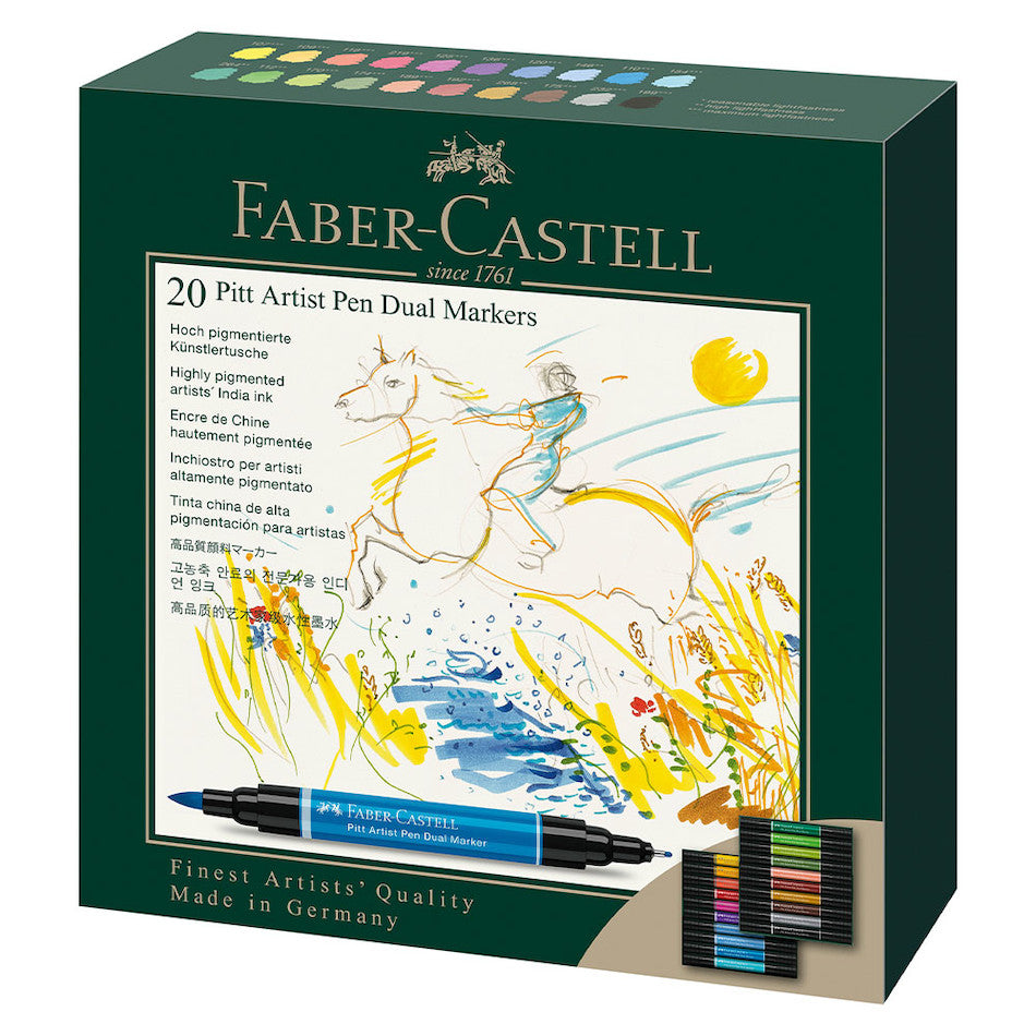 Faber-Castell Pitt Artist Pen Dual Marker Wallet of 20 by Faber-Castell at Cult Pens