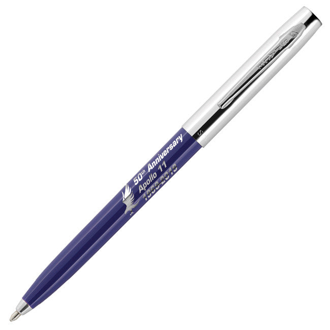 Fisher Space Pen Cap-O-Matic Apollo 11 50th Anniversary Pressurised Ballpoint Pen Blue and Chrome by Fisher Space Pen at Cult Pens