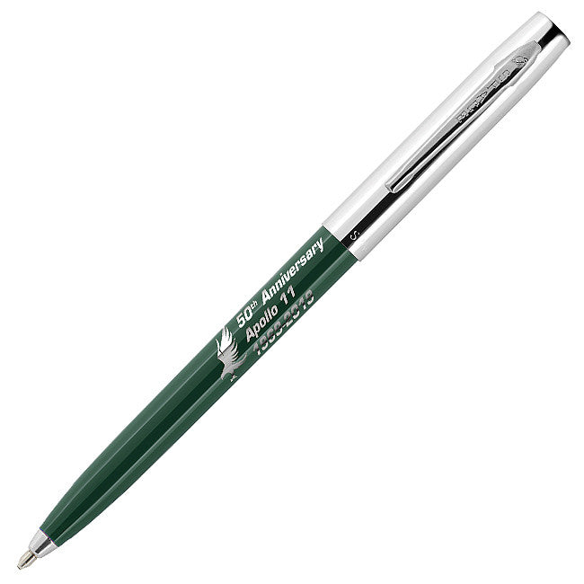 Fisher Space Pen Cap-O-Matic Apollo 11 50th Anniversary Pressurised Ballpoint Pen Green and Chrome by Fisher Space Pen at Cult Pens