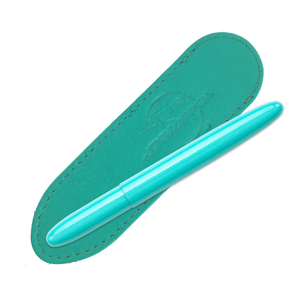 Fisher Space Pen Bullet Pressurised Ballpoint Pen Tahitian Blue with Matching Leather Case by Fisher Space Pen at Cult Pens