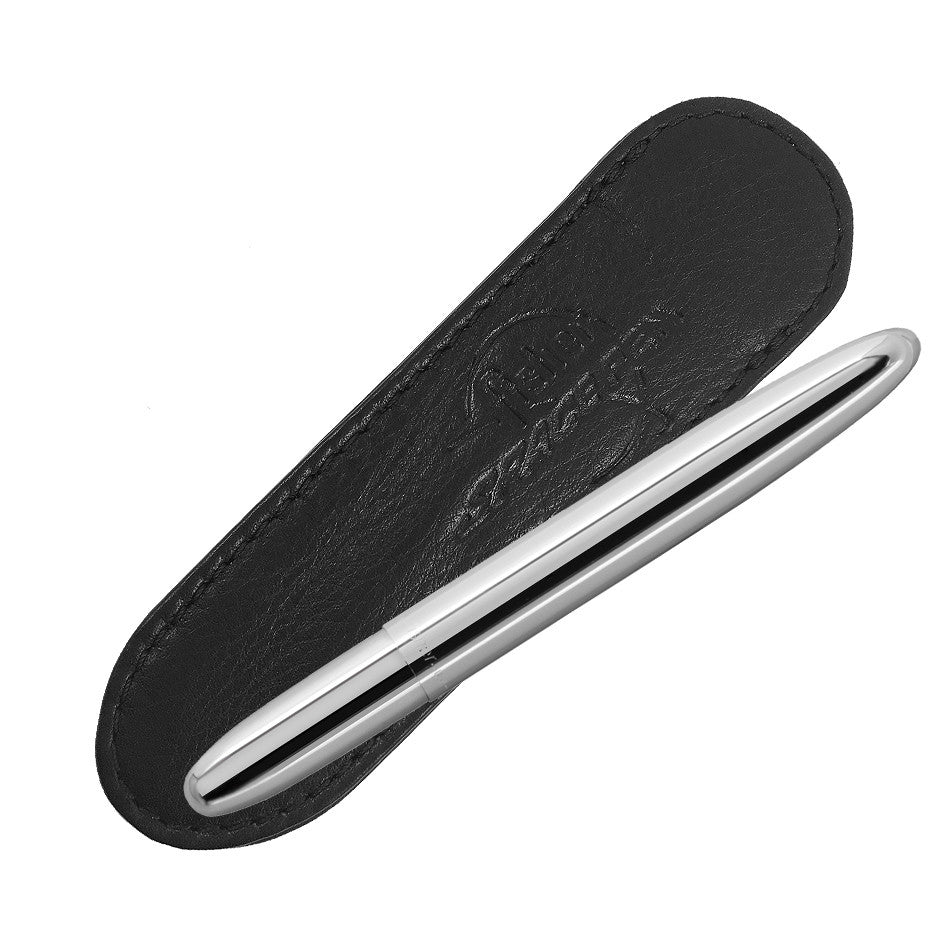 Fisher Space Pen Bullet Pressurised Ballpoint Pen Chrome with Black Leather Case by Fisher Space Pen at Cult Pens