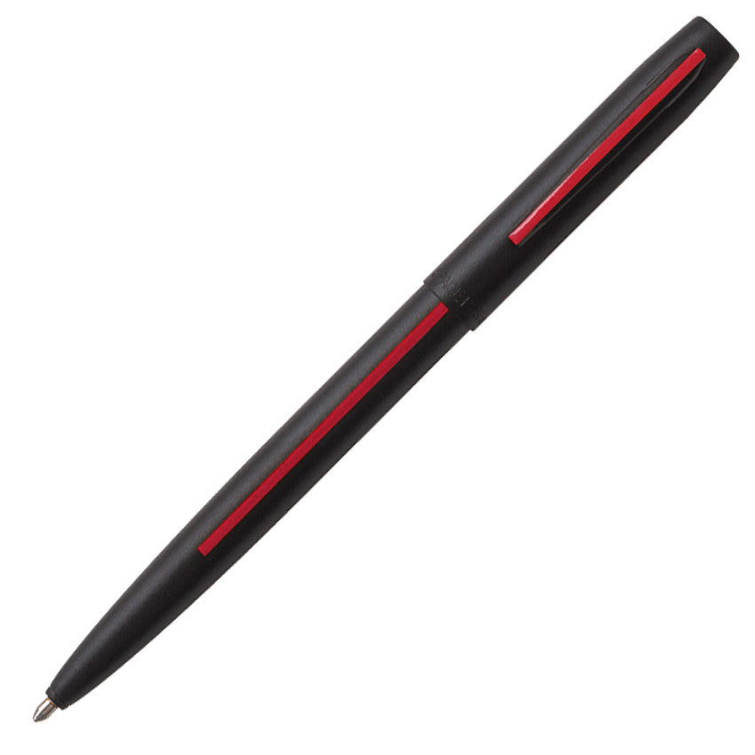 Fisher Space Pen Cap-O-Matic Firefighter Ballpoint Pen Matte Black with Red Stripe by Fisher Space Pen at Cult Pens