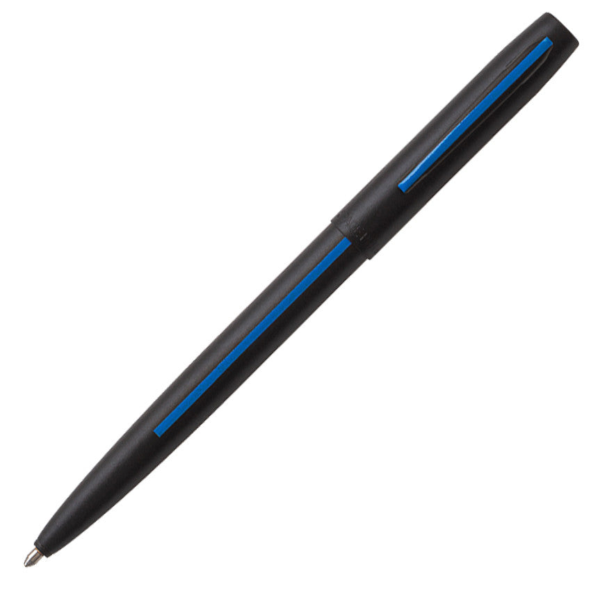 Fisher Space Pen Cap-O-Matic Law Enforcement Ballpoint Pen Black with Blue Stripe by Fisher Space Pen at Cult Pens
