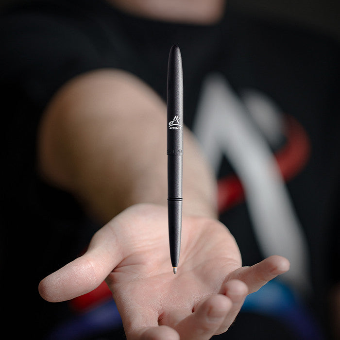 Fisher Space Pen Bullet Pressurised Ballpoint Pen Matt Black with Artemis Logo by Fisher Space Pen at Cult Pens