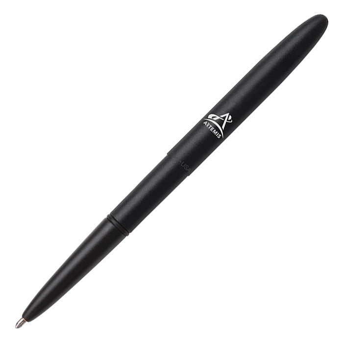 Fisher Space Pen Bullet Pressurised Ballpoint Pen Matt Black with Artemis Logo by Fisher Space Pen at Cult Pens