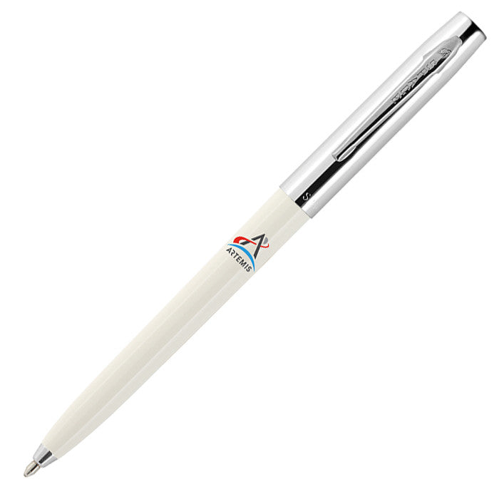 Fisher Space Pen Cap-O-Matic Pressurised Ballpoint Pen White with Artemis Logo by Fisher Space Pen at Cult Pens