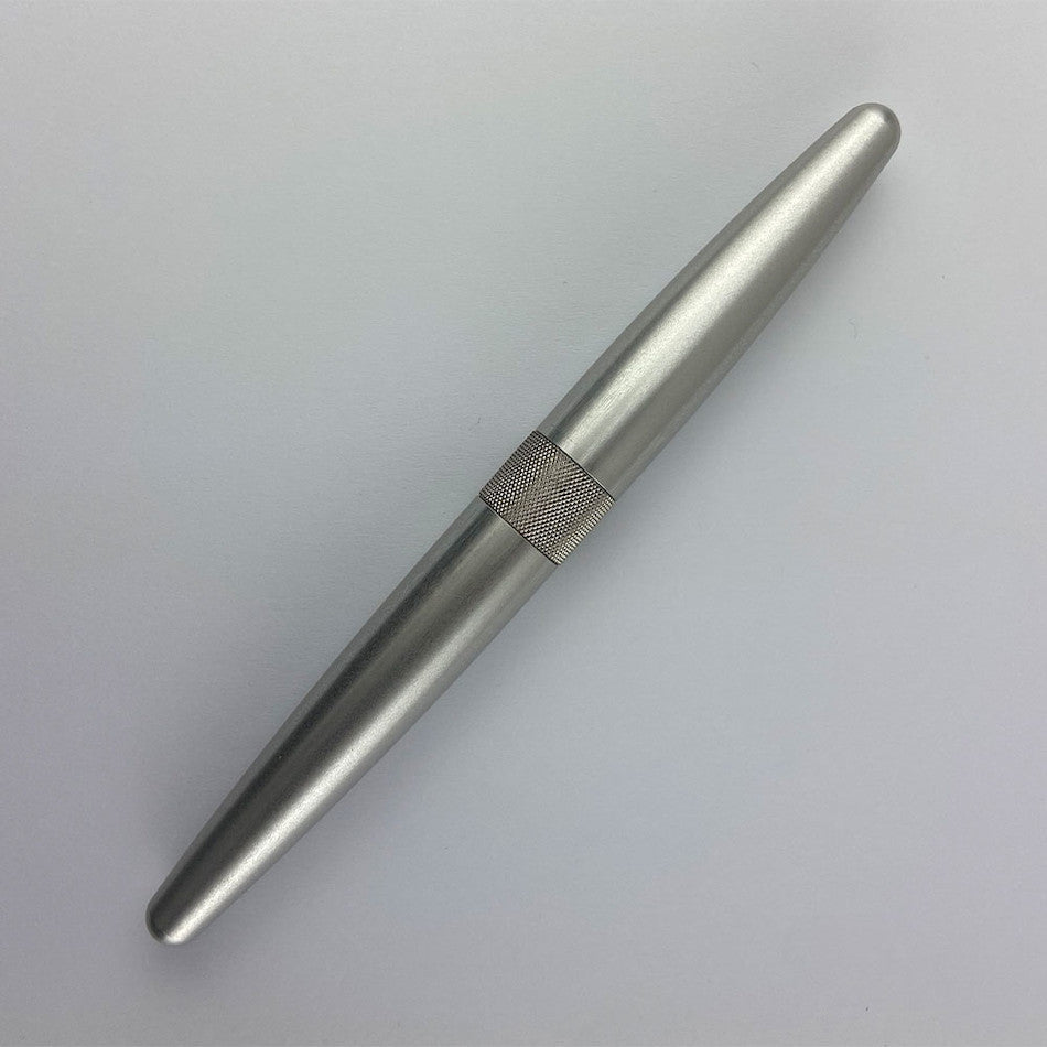 The Good Blue R615 Custom Silver and Stainless Steel Fountain Pen Fine Steel Flex Nib Plastic Feed by The Good Blue at Cult Pens