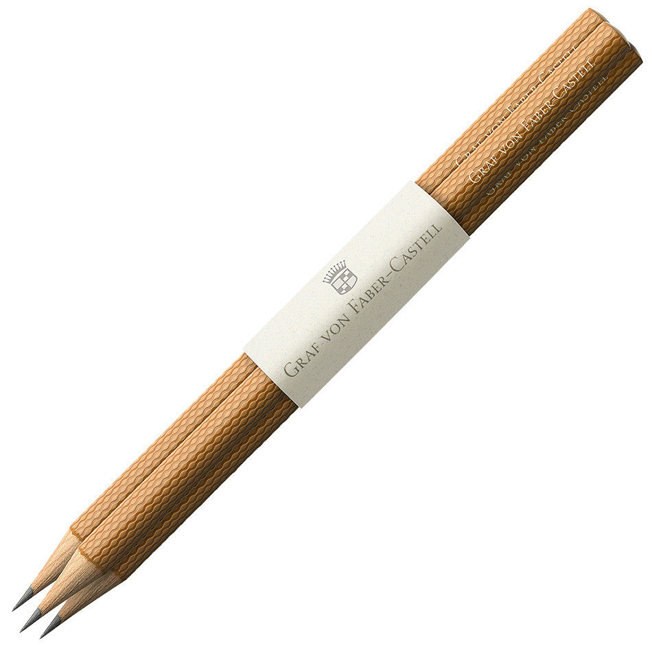 Graf von Faber-Castell Guilloche Colours Pencil Set of 3 Cognac by Graf von Faber-Castell at Cult Pens