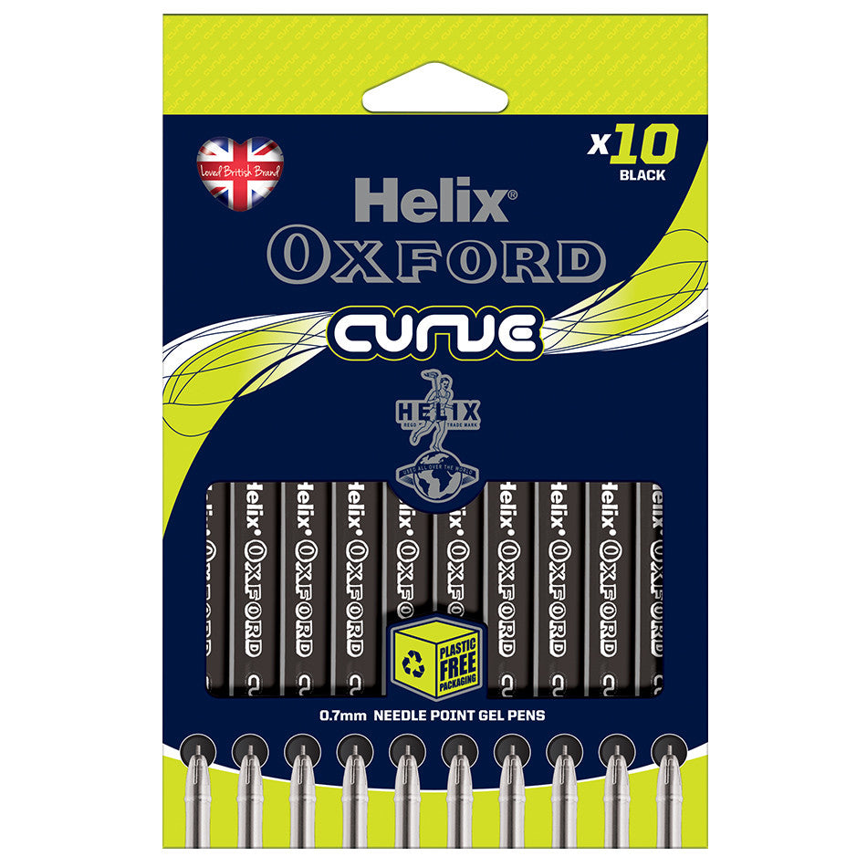 Helix Oxford Curve Ballpoint Pen Set of 10 Black by Helix Oxford at Cult Pens