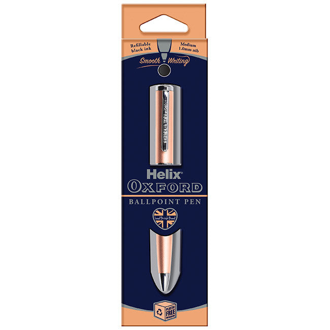 Helix Oxford Premium Writing Ballpoint Pen Rose Gold by Helix Oxford at Cult Pens