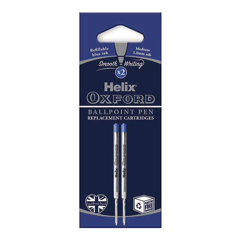 Helix Oxford Ballpoint Pen Refill Blue Set of 2 by Helix Oxford at Cult Pens