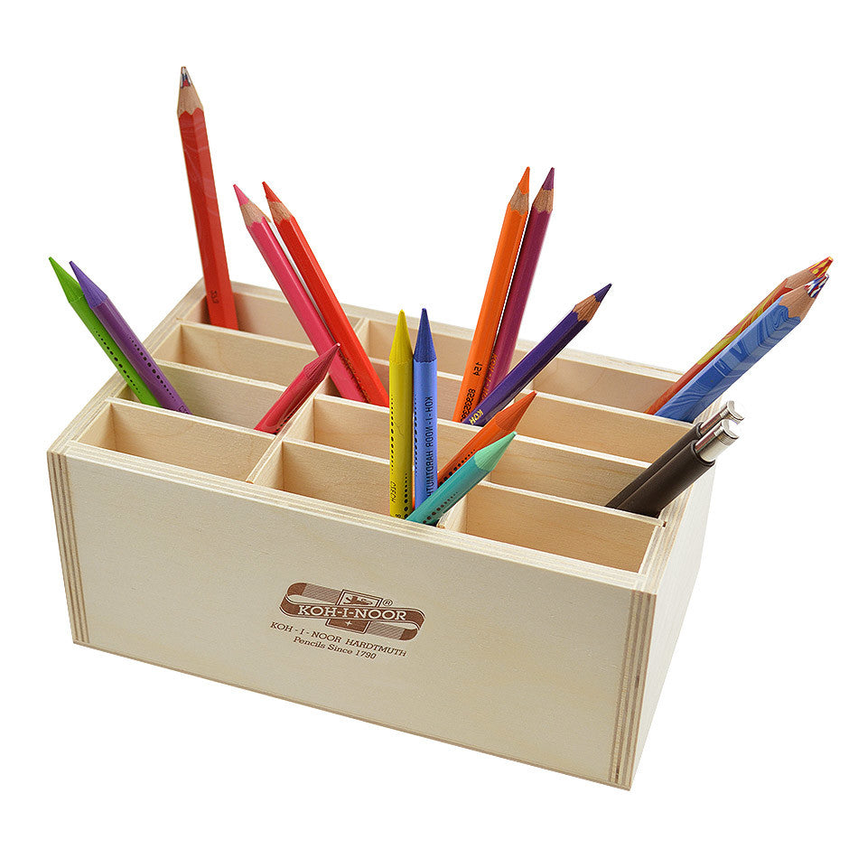 Koh-I-Noor 12 Wide-Slot Wooden Pen Pot by Koh-I-Noor at Cult Pens