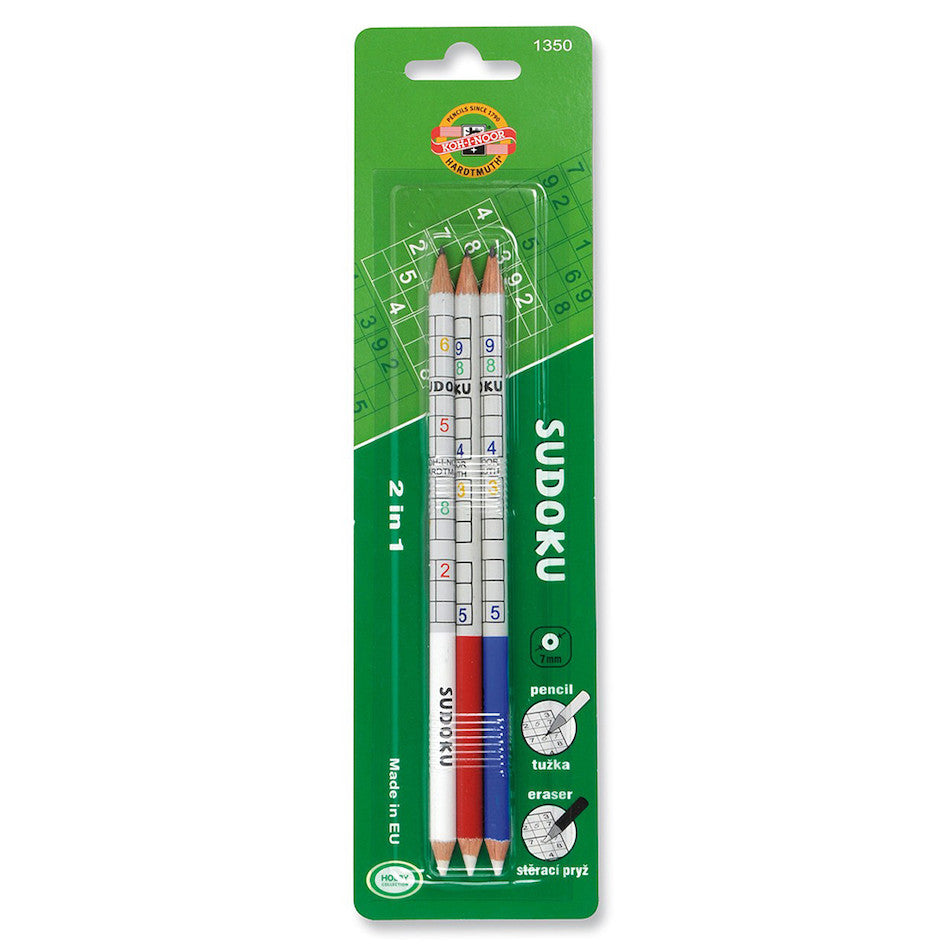 Koh-I-Noor 1350 Sudoku Graphite Pencil with Eraser Set of 3 by Koh-I-Noor at Cult Pens