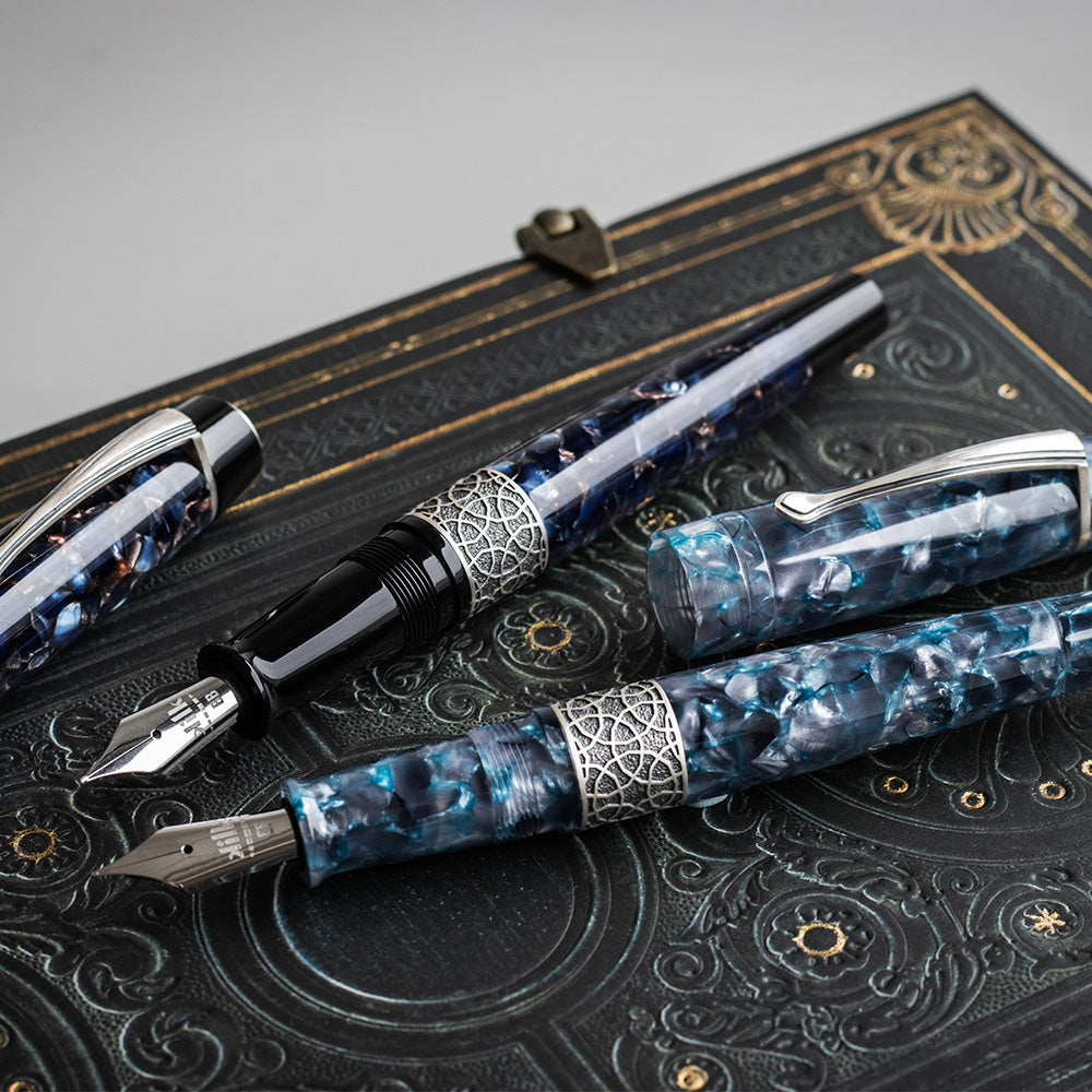 Kilk Celestial Fountain Pen Black & Chipped Blue by Kilk at Cult Pens