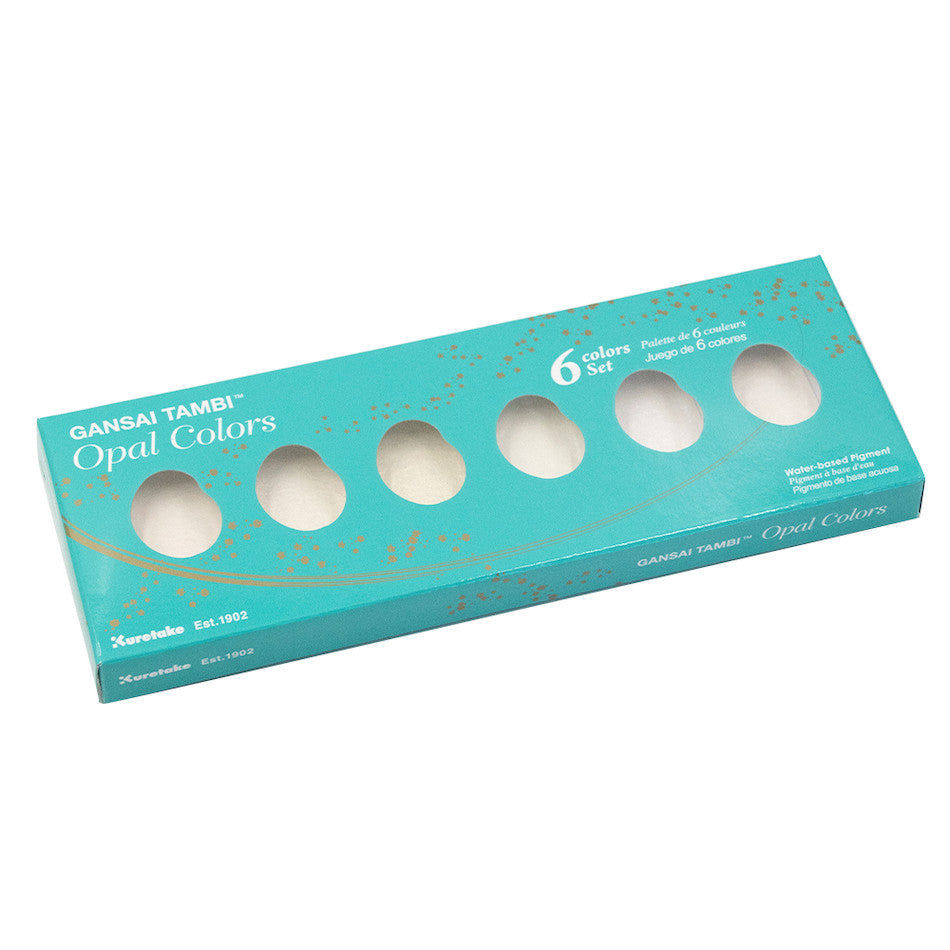 Kuretake Gansai Tambi Watercolour Paint Opal Colours Set of 6 by Kuretake at Cult Pens