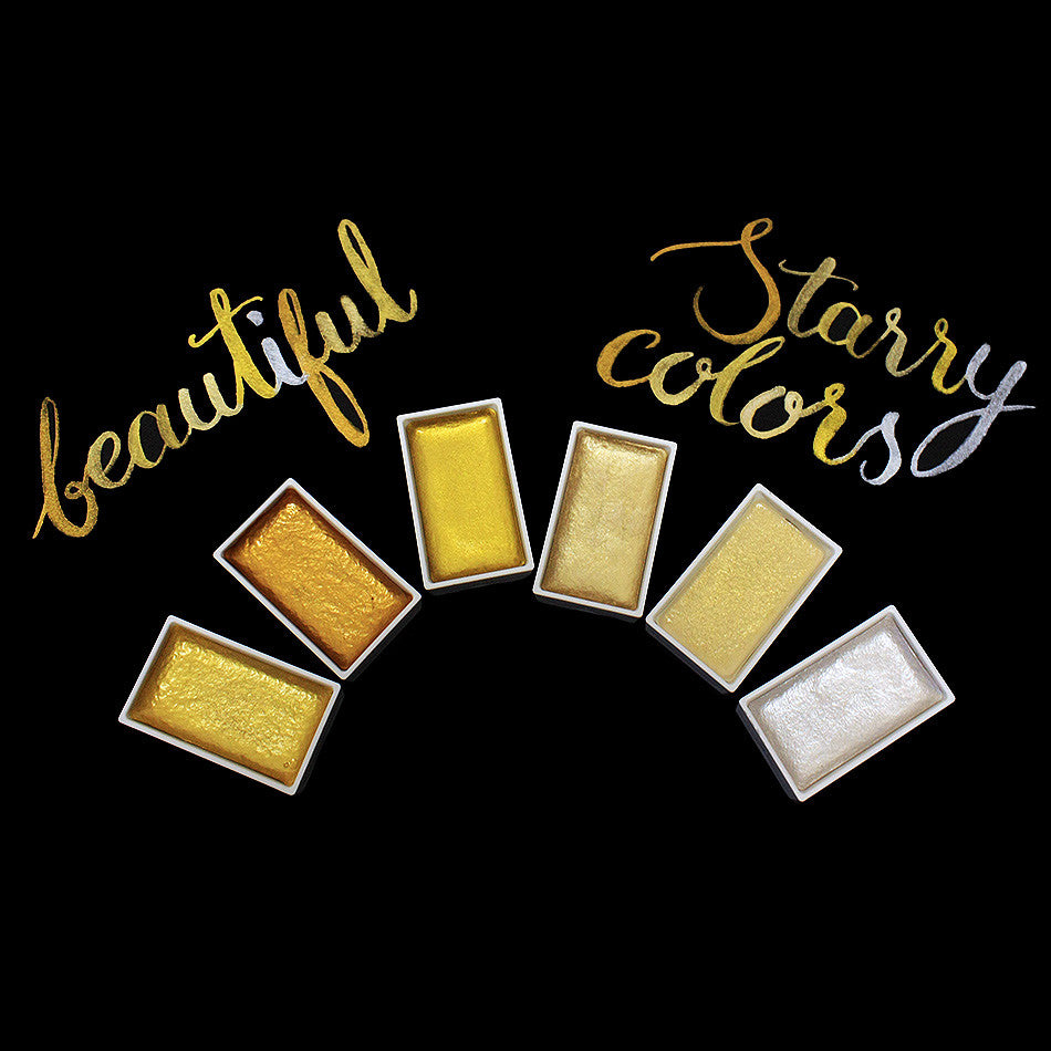 Kuretake Gansai Tambi Watercolour Paint Starry Colours Set of 6 by Kuretake at Cult Pens