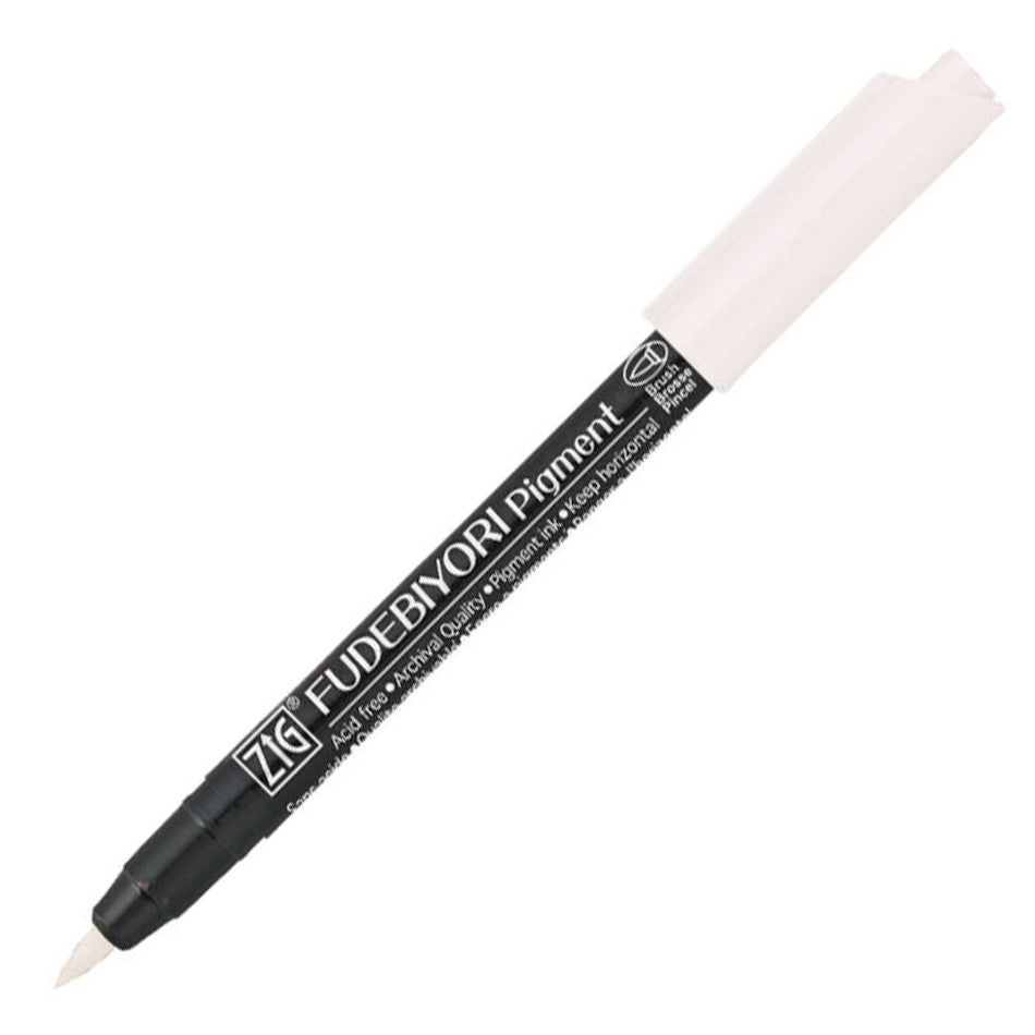 Kuretake Zig Fudebiyori Brush Pen Milky White by Kuretake at Cult Pens