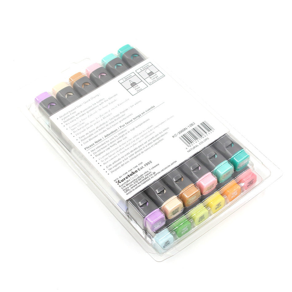 Kuretake Zig Kurecolor Twin Tipped Marker Pen Set of 12 Natural by Kuretake at Cult Pens