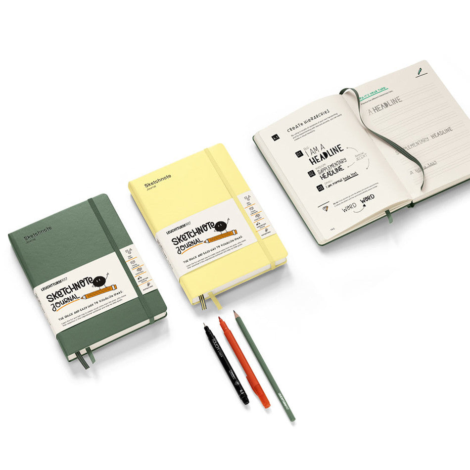 LEUCHTTURM1917 Sketchnote Journal Medium Olive by LEUCHTTURM1917 at Cult Pens