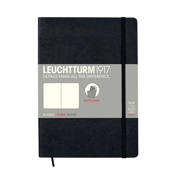 LEUCHTTURM1917 Softcover Notebook Medium Black by LEUCHTTURM1917 at Cult Pens