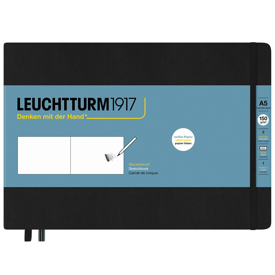 LEUCHTTURM1917 Sketchbook Medium Landscape Black by LEUCHTTURM1917 at Cult Pens