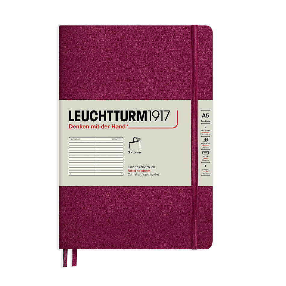 LEUCHTTURM1917 Softcover Notebook Medium Port Red by LEUCHTTURM1917 at Cult Pens