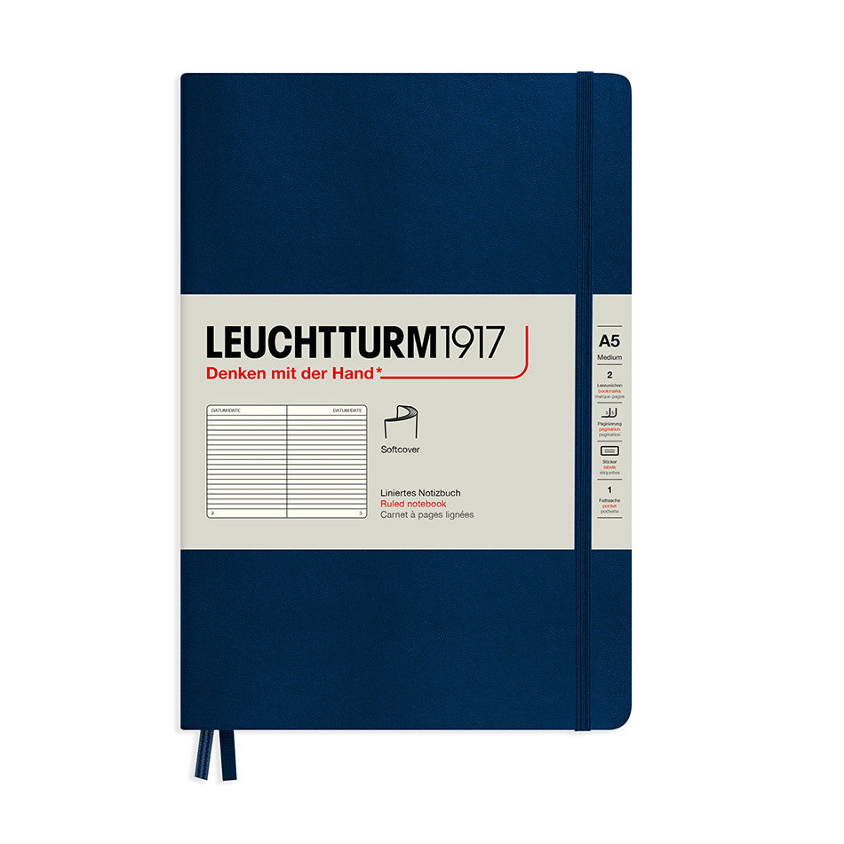 LEUCHTTURM1917 Softcover Notebook Medium Navy by LEUCHTTURM1917 at Cult Pens