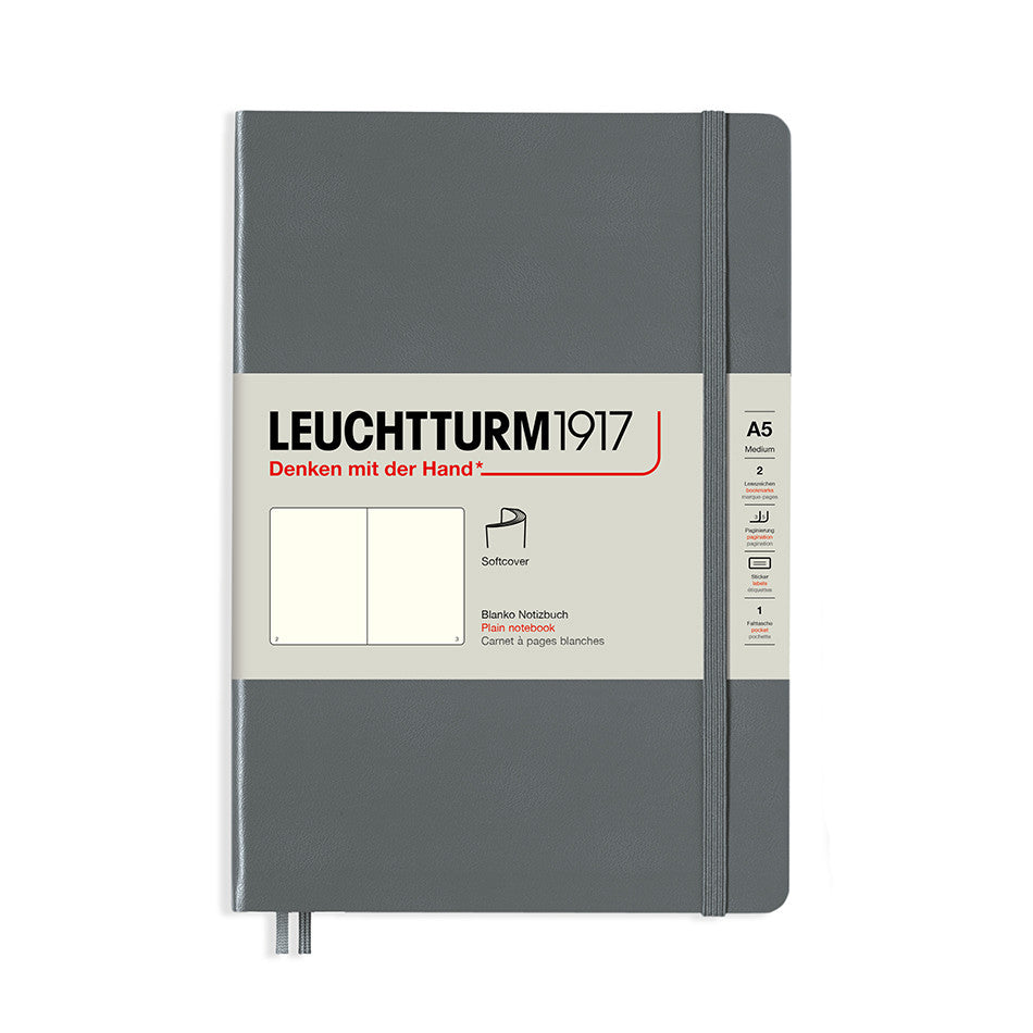 LEUCHTTURM1917 Softcover Notebook Medium Anthracite by LEUCHTTURM1917 at Cult Pens