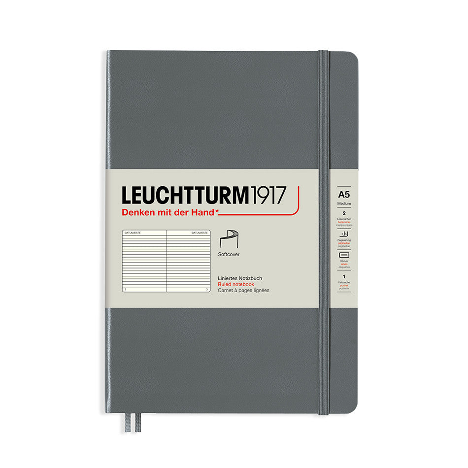 LEUCHTTURM1917 Softcover Notebook Medium Anthracite by LEUCHTTURM1917 at Cult Pens