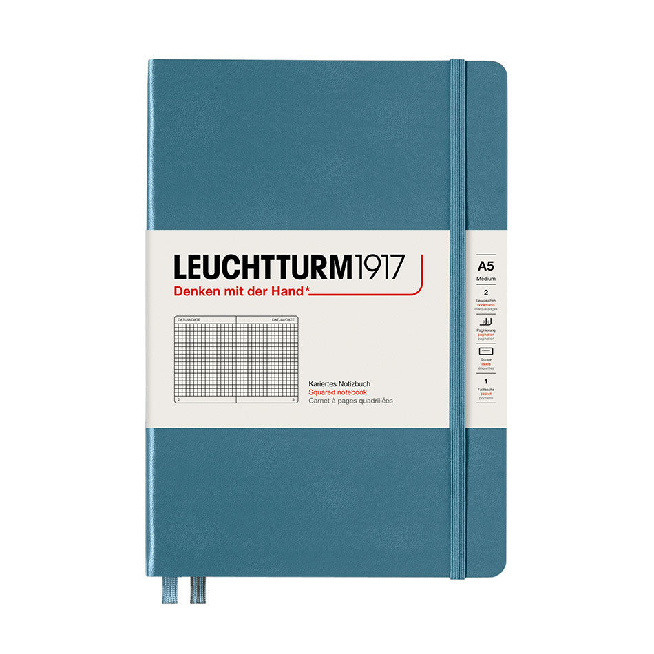 LEUCHTTURM1917 Hardcover Notebook Medium Stone Blue by LEUCHTTURM1917 at Cult Pens