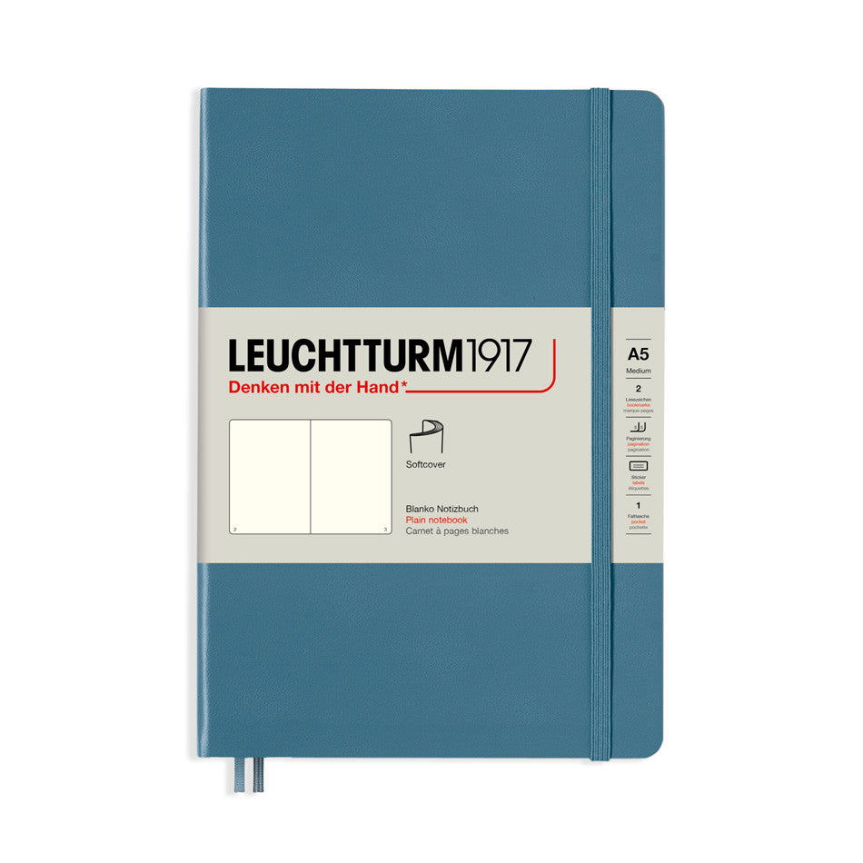 LEUCHTTURM1917 Softcover Medium Notebook Stone Blue by LEUCHTTURM1917 at Cult Pens