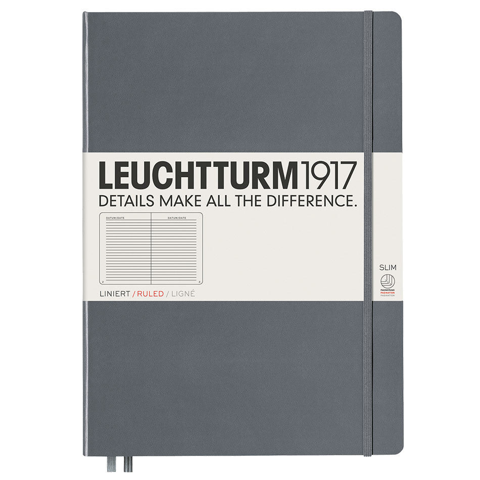 LEUCHTTURM1917 Hardcover Notebook Master Slim Anthracite by LEUCHTTURM1917 at Cult Pens