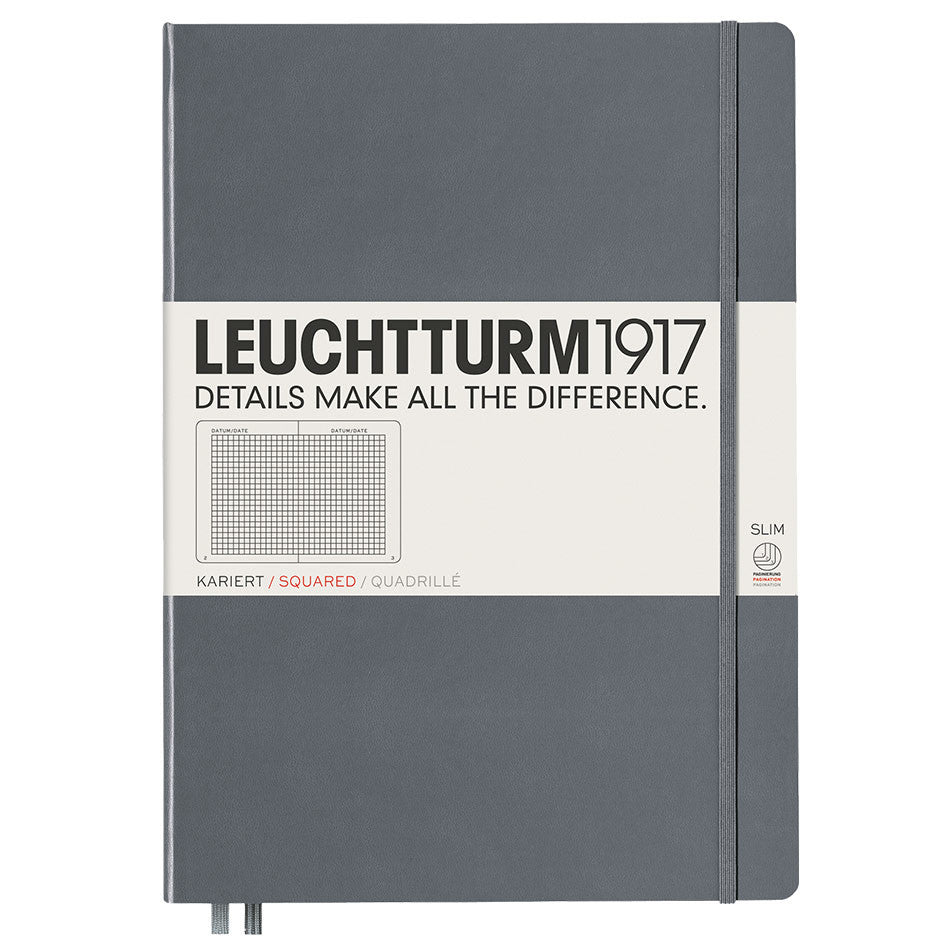 LEUCHTTURM1917 Hardcover Notebook Master Slim Anthracite by LEUCHTTURM1917 at Cult Pens