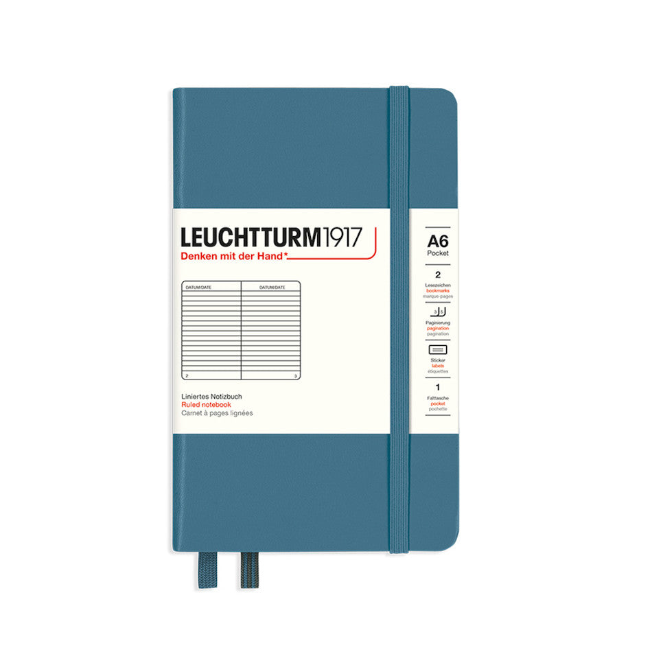 LEUCHTTURM1917 Hardcover Notebook Pocket Stone Blue by LEUCHTTURM1917 at Cult Pens