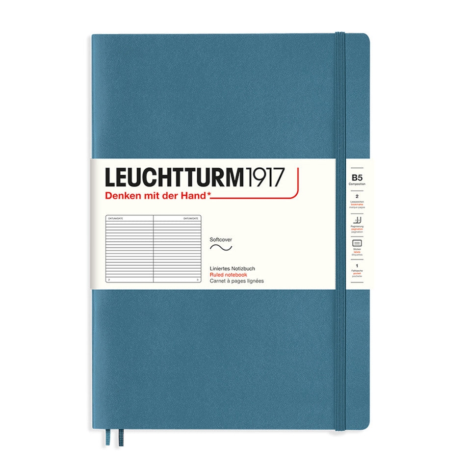 LEUCHTTURM1917 Softcover Notebook B5 Stone Blue by LEUCHTTURM1917 at Cult Pens
