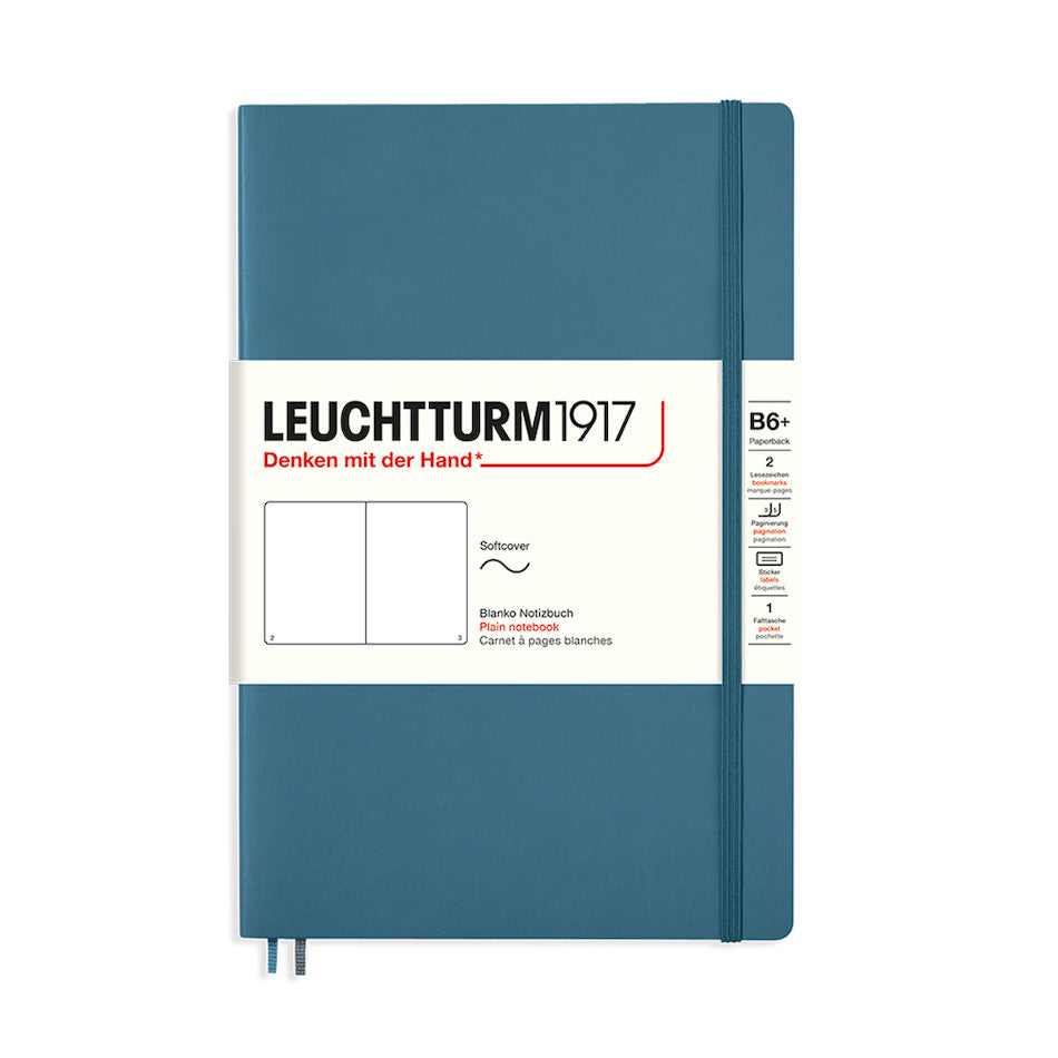 LEUCHTTURM1917 Softcover Notebook B6+ Stone Blue by LEUCHTTURM1917 at Cult Pens