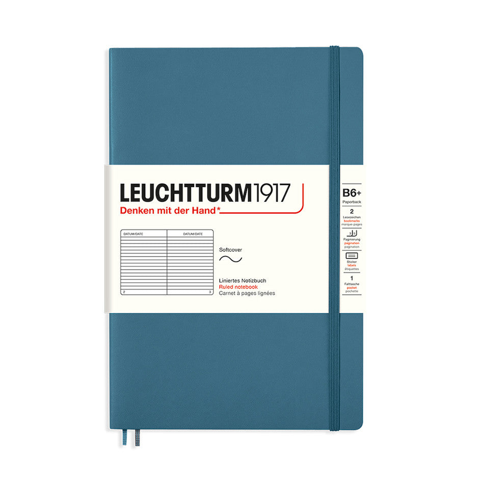 LEUCHTTURM1917 Softcover Notebook B6+ Stone Blue by LEUCHTTURM1917 at Cult Pens