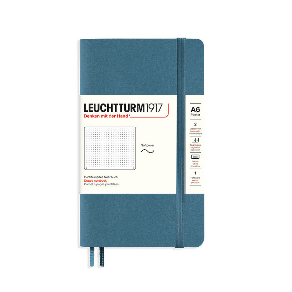LEUCHTTURM1917 Softcover Notebook Pocket Stone Blue by LEUCHTTURM1917 at Cult Pens