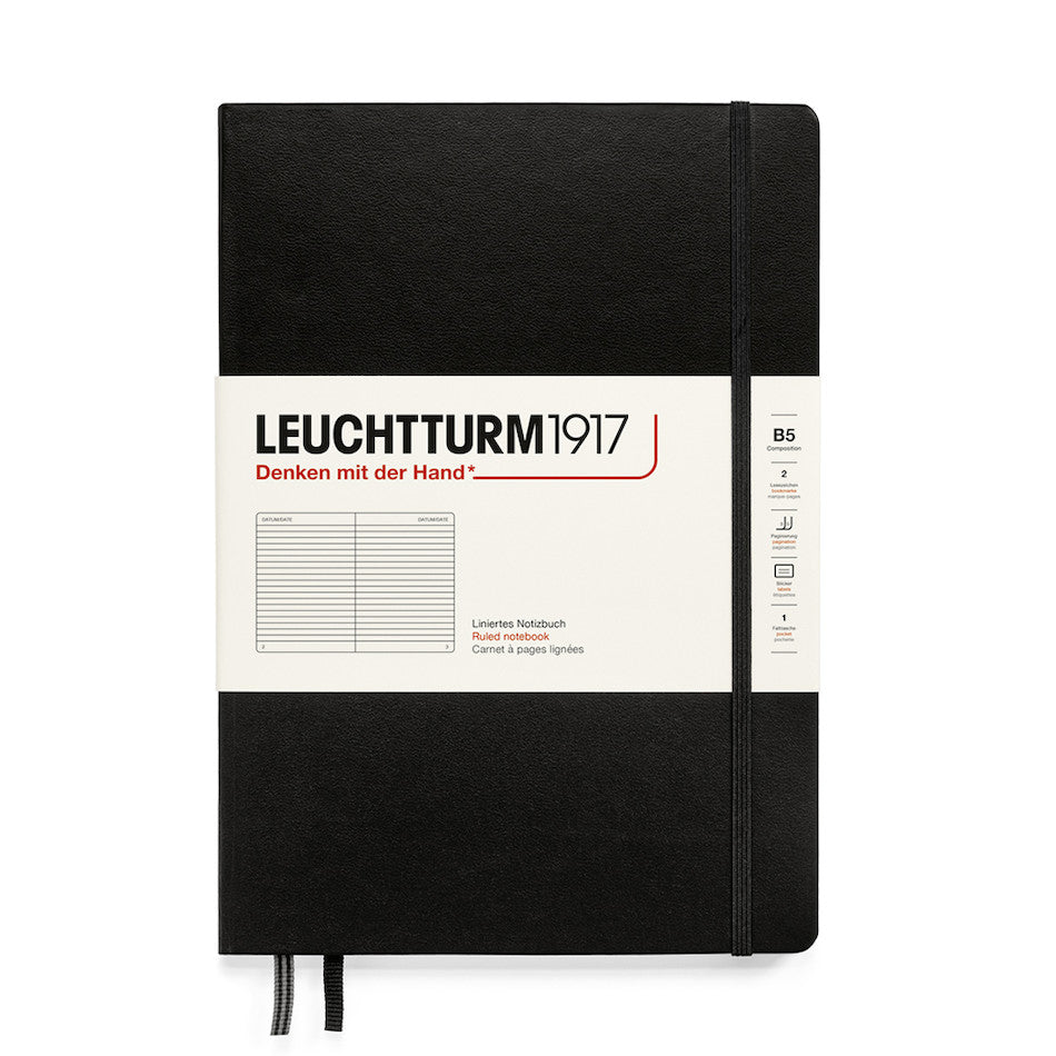 LEUCHTTURM1917 Hardcover Notebook B5 Black by LEUCHTTURM1917 at Cult Pens