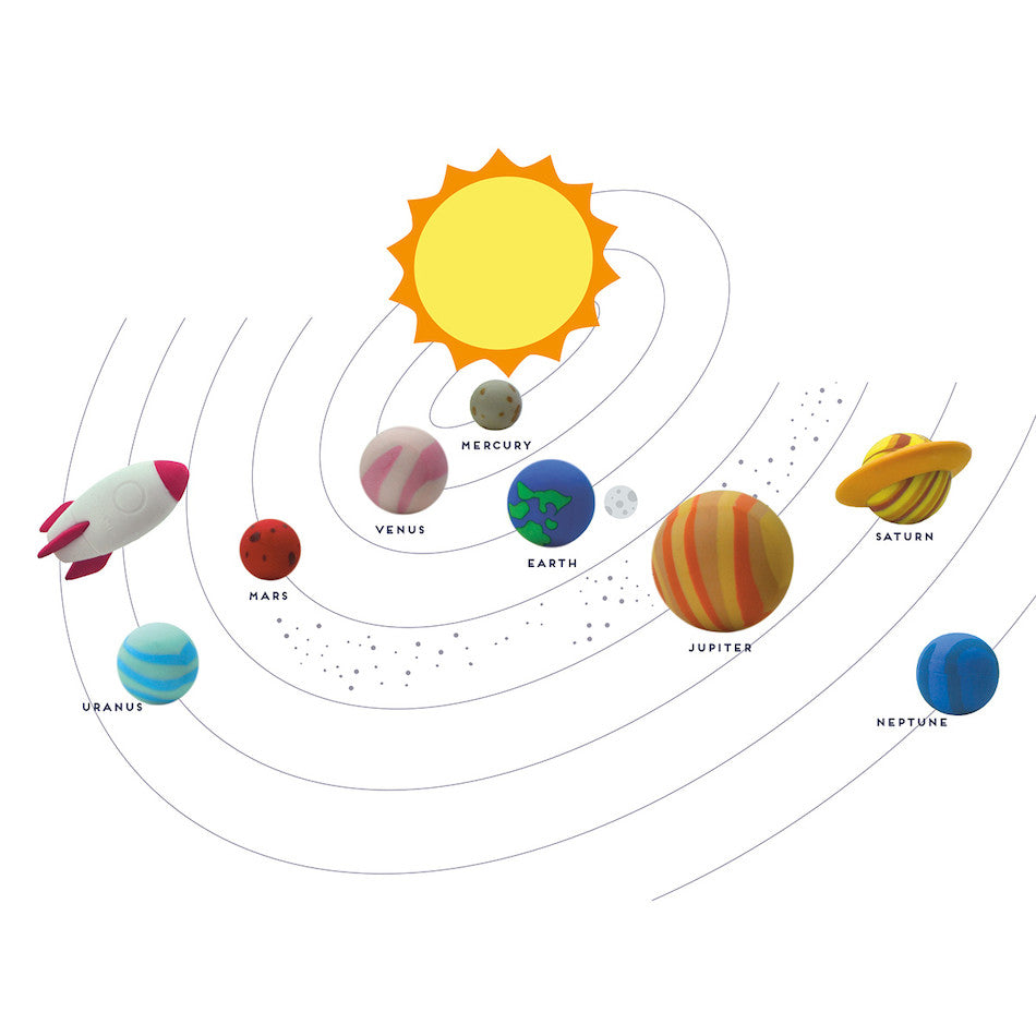 Legami Erasers Set of 9 Solar System by Legami at Cult Pens