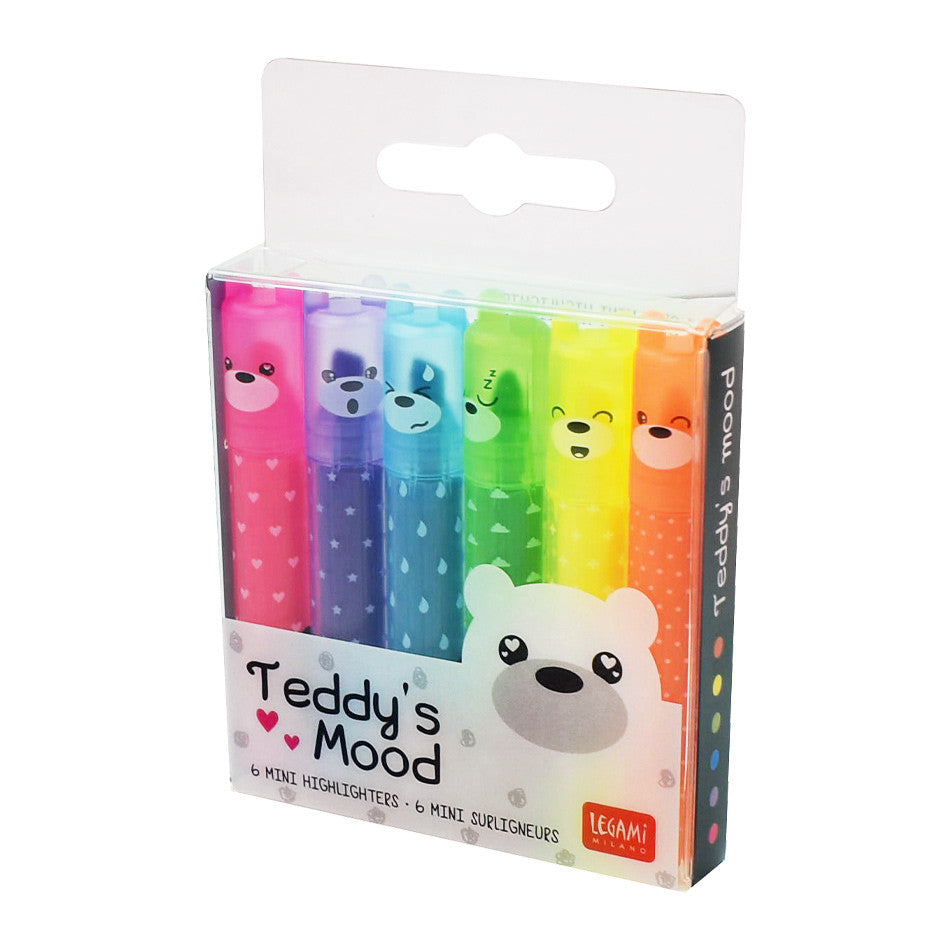 Legami Teddy Mini Highlighter Set of 6 by Legami at Cult Pens