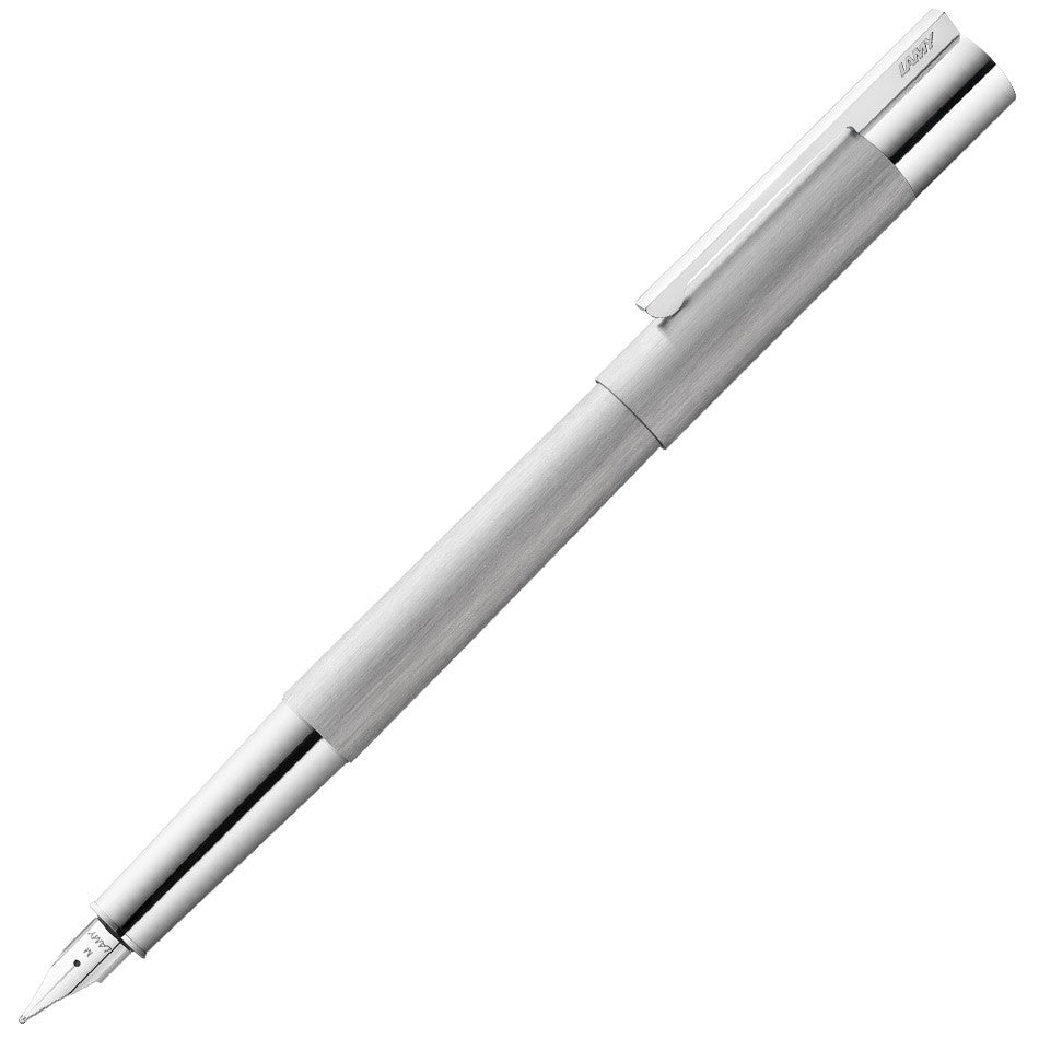 LAMY scala Brushed Stainless Steel Fountain Pen by LAMY at Cult Pens