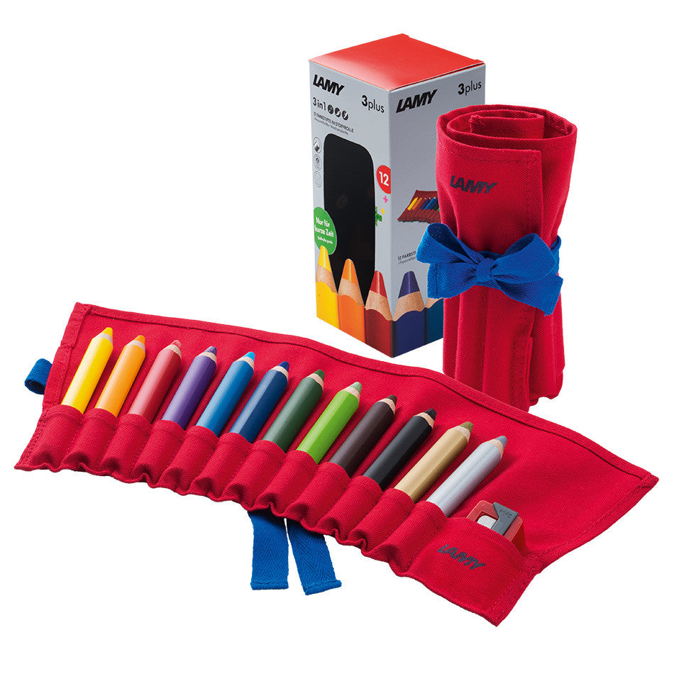 LAMY 3plus Coloured Pencils Fabric Case with 12 Pencils and Sharpener by LAMY at Cult Pens